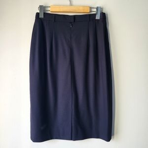 Escada Navy Virgin Wool Pencil Skirt Size 38